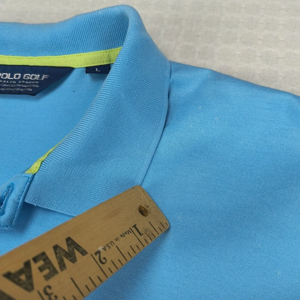 Polo Golf Ralph Lauren Mens‎ L Large Blue Pima Cotton Short Sleeve Polo Shirt